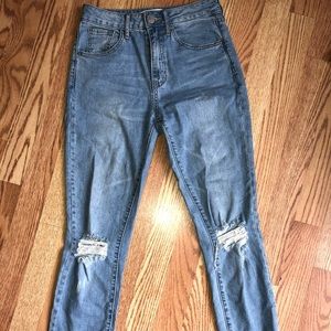 Ripped knee mom jeans